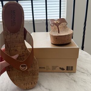 Michael Kors Tan Cork Wedges